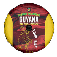 Custom Guyana Cricket Spare Tire Cover Go Amazon Warriors Marble Pattern - Wonder Print Shop