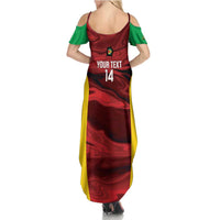 Custom Guyana Cricket Summer Maxi Dress Go Amazon Warriors Marble Pattern - Wonder Print Shop
