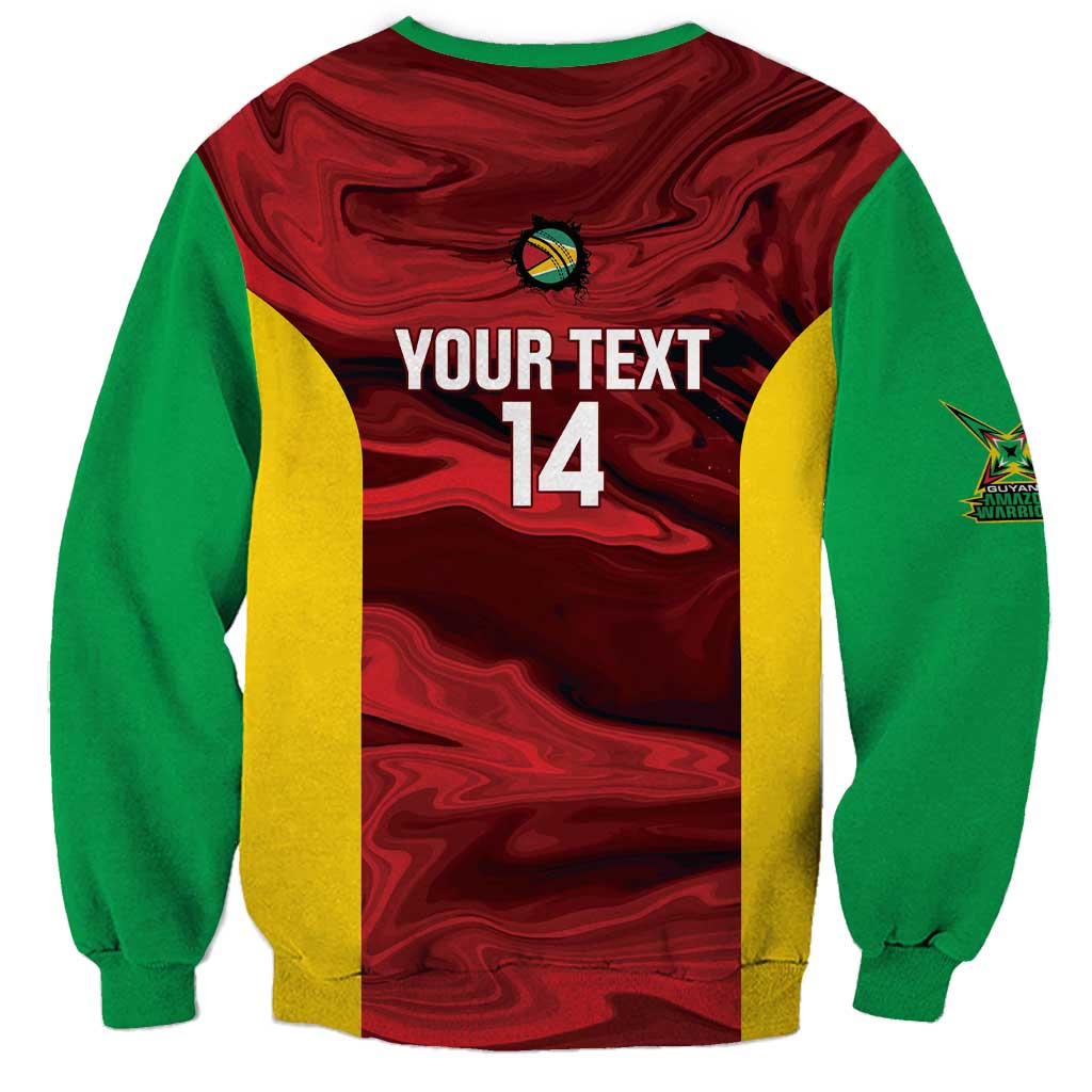Custom Guyana Cricket Sweatshirt Go Amazon Warriors Marble Pattern - Wonder Print Shop