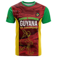 Custom Guyana Cricket T Shirt Go Amazon Warriors Marble Pattern - Wonder Print Shop