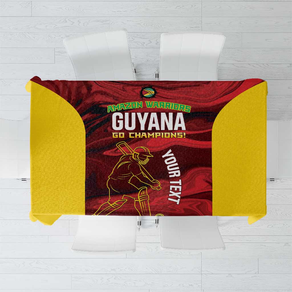 Custom Guyana Cricket Tablecloth Go Amazon Warriors Marble Pattern - Wonder Print Shop