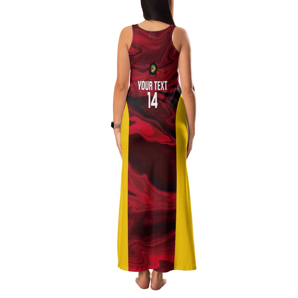 Custom Guyana Cricket Tank Maxi Dress Go Amazon Warriors Marble Pattern - Wonder Print Shop