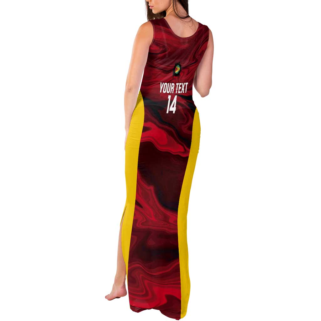 Custom Guyana Cricket Tank Maxi Dress Go Amazon Warriors Marble Pattern - Wonder Print Shop