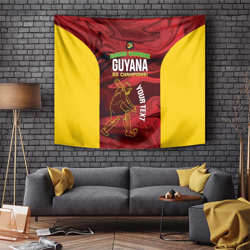 Custom Guyana Cricket Tapestry Go Amazon Warriors Marble Pattern - Wonder Print Shop