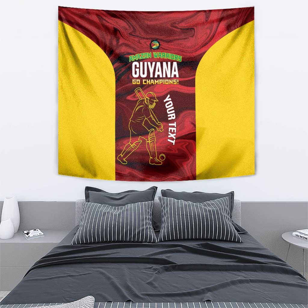 Custom Guyana Cricket Tapestry Go Amazon Warriors Marble Pattern - Wonder Print Shop