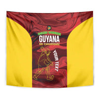 Custom Guyana Cricket Tapestry Go Amazon Warriors Marble Pattern - Wonder Print Shop