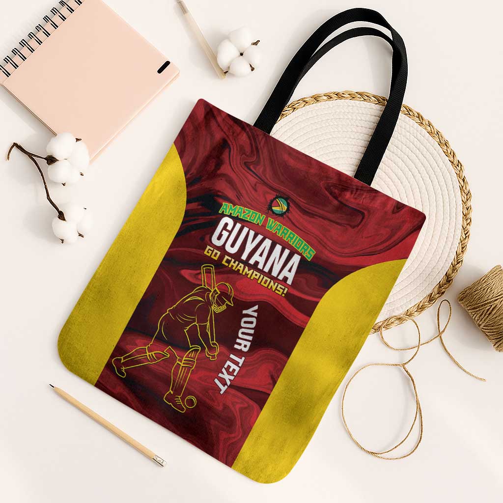 Custom Guyana Cricket Tote Bag Go Amazon Warriors Marble Pattern - Wonder Print Shop