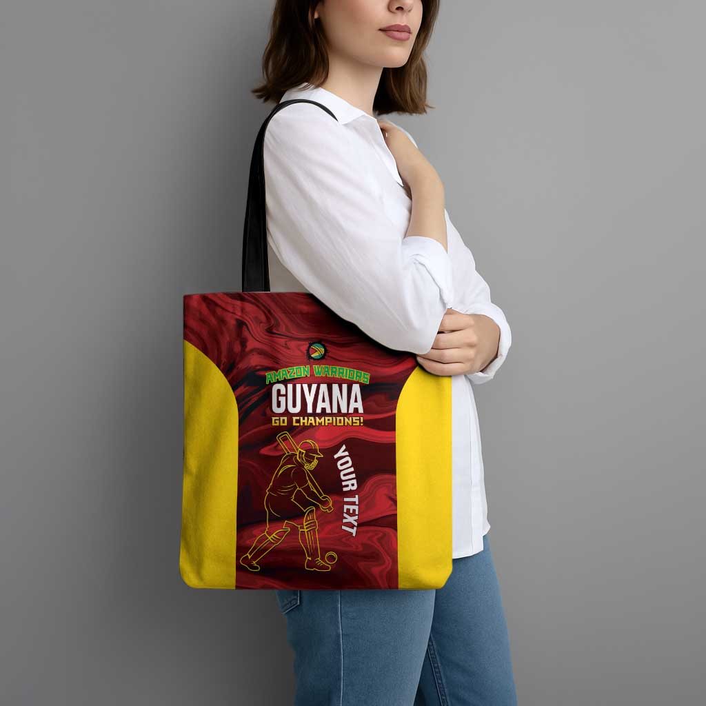 Custom Guyana Cricket Tote Bag Go Amazon Warriors Marble Pattern - Wonder Print Shop
