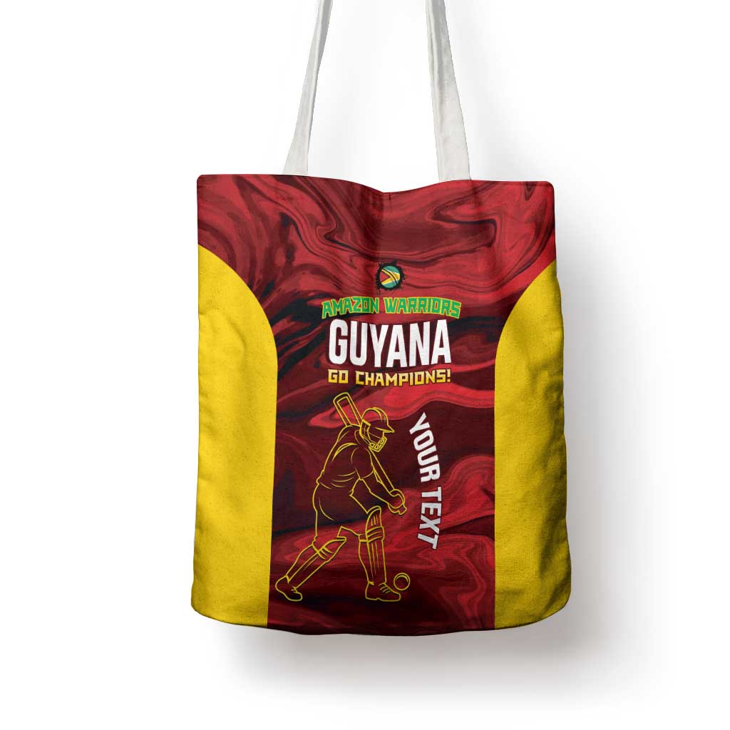 Custom Guyana Cricket Tote Bag Go Amazon Warriors Marble Pattern - Wonder Print Shop