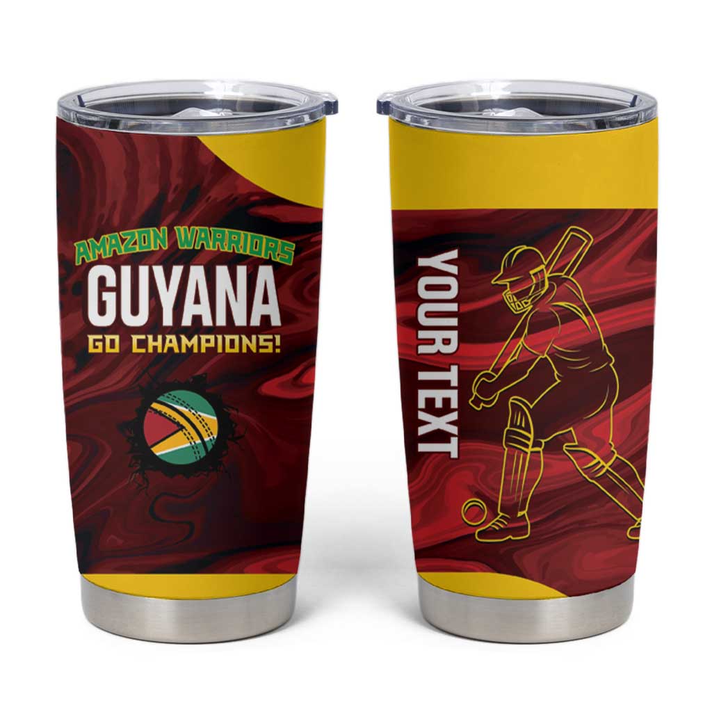 Custom Guyana Cricket Tumbler Cup Go Amazon Warriors Marble Pattern - Wonder Print Shop