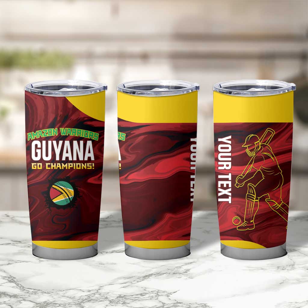 Custom Guyana Cricket Tumbler Cup Go Amazon Warriors Marble Pattern - Wonder Print Shop