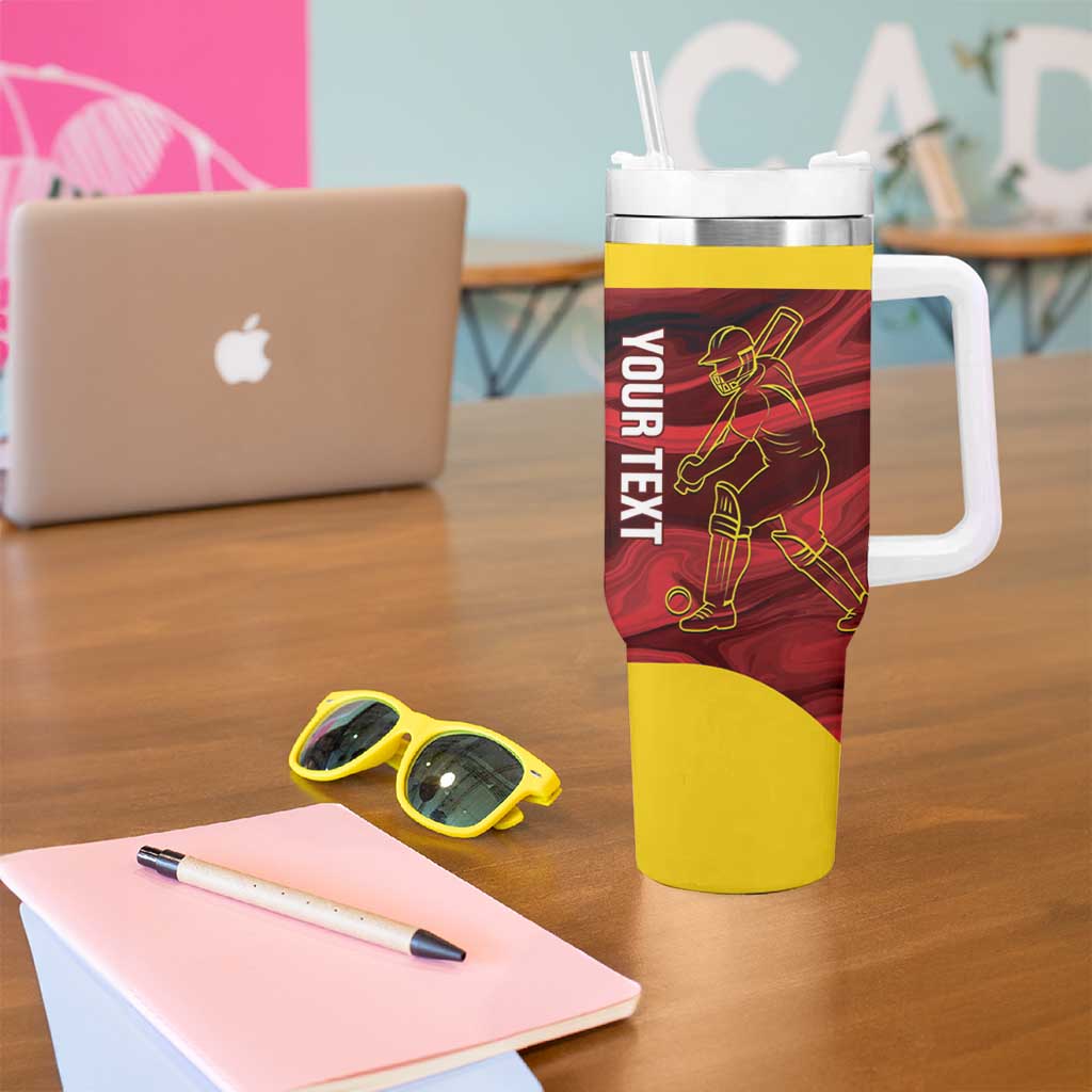 Custom Guyana Cricket Tumbler With Handle Go Amazon Warriors Marble Pattern - Wonder Print Shop