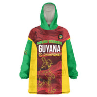 Custom Guyana Cricket Wearable Blanket Hoodie Go Amazon Warriors Marble Pattern - Wonder Print Shop