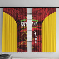 Custom Guyana Cricket Window Curtain Go Amazon Warriors Marble Pattern - Wonder Print Shop