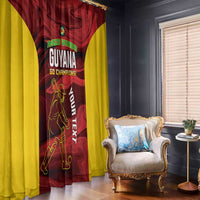 Custom Guyana Cricket Window Curtain Go Amazon Warriors Marble Pattern - Wonder Print Shop