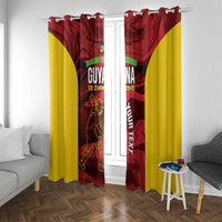 Custom Guyana Cricket Window Curtain Go Amazon Warriors Marble Pattern - Wonder Print Shop