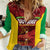 Custom Guyana Cricket Women Casual Shirt Go Amazon Warriors Marble Pattern - Wonder Print Shop