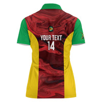 Custom Guyana Cricket Women Polo Shirt Go Amazon Warriors Marble Pattern - Wonder Print Shop