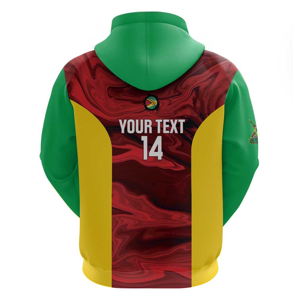 Custom Guyana Cricket Zip Hoodie Go Amazon Warriors Marble Pattern - Wonder Print Shop