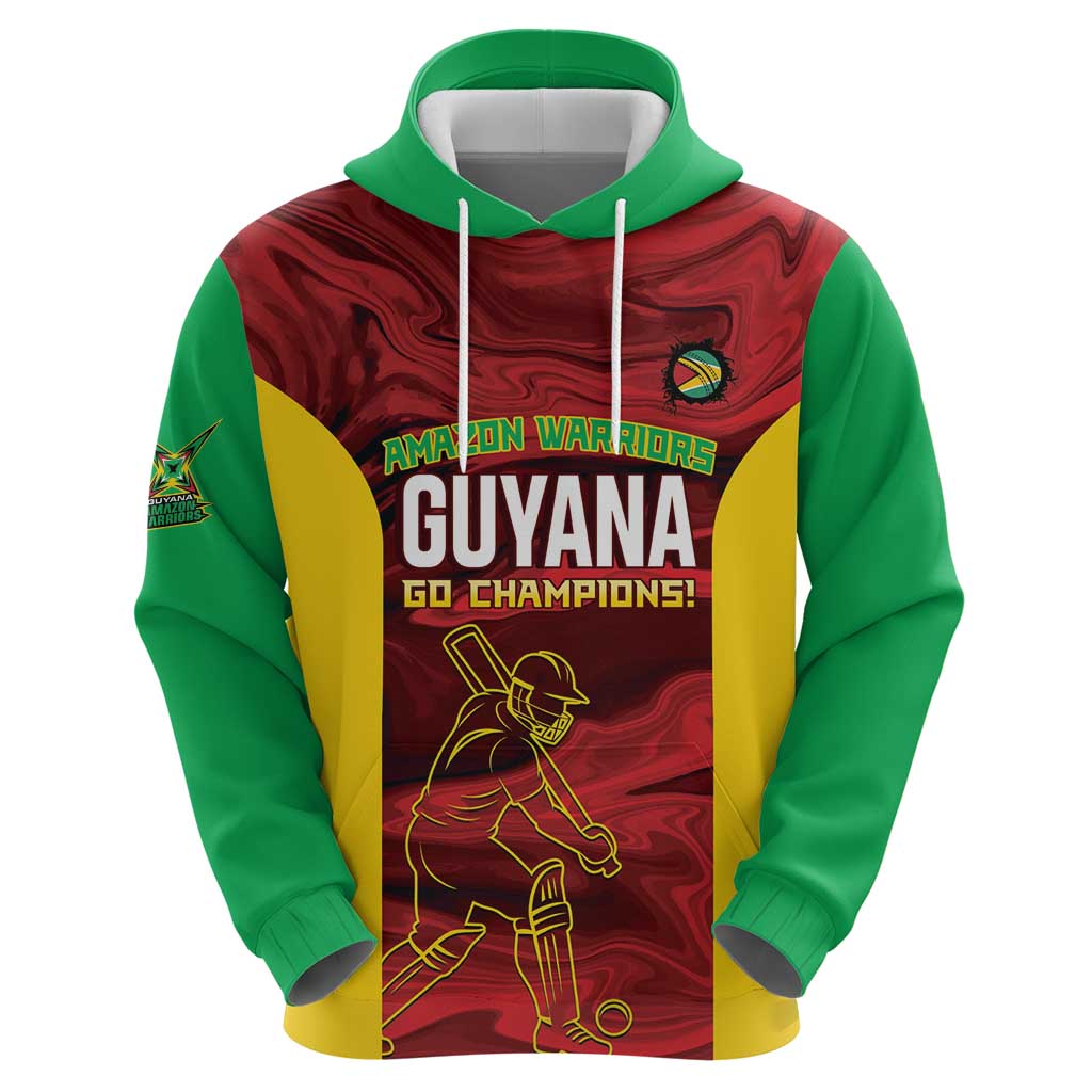 Custom Guyana Cricket Zip Hoodie Go Amazon Warriors Marble Pattern - Wonder Print Shop