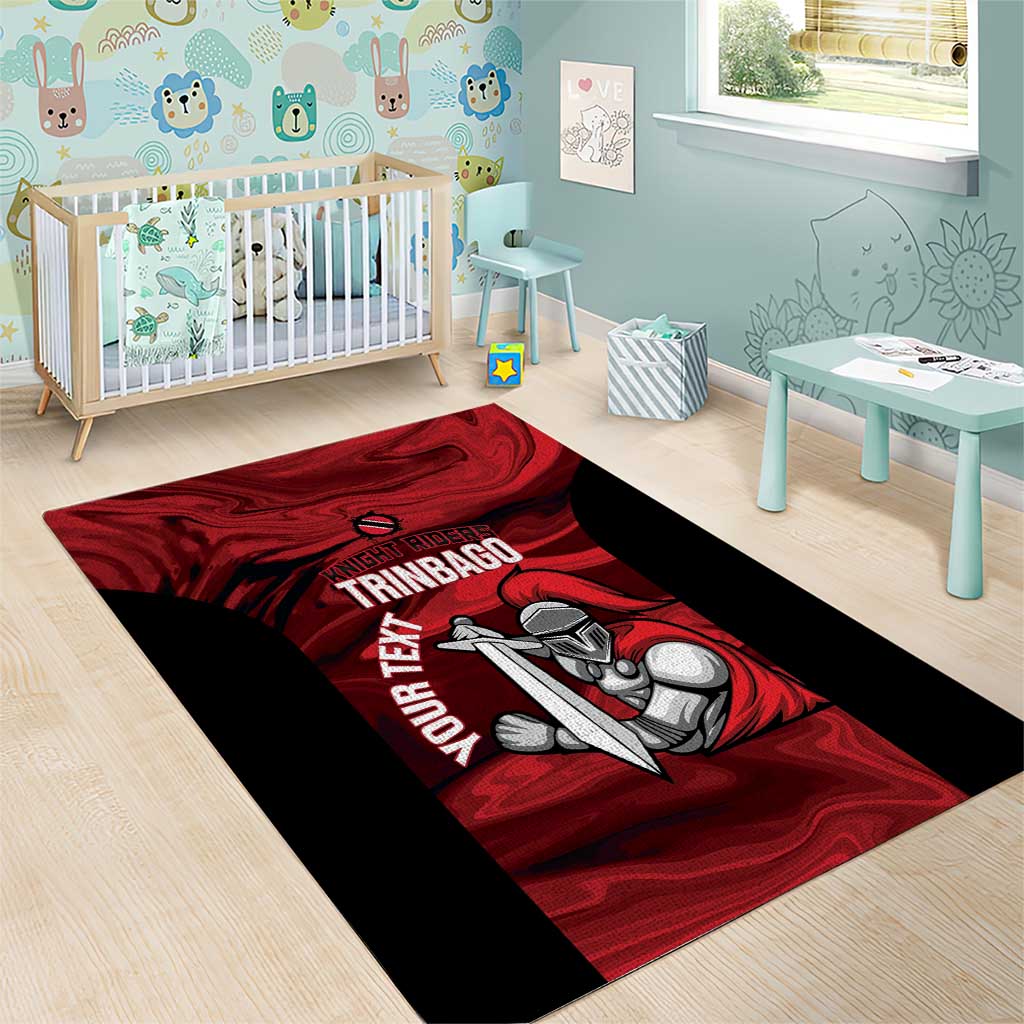 Custom Trinbago Cricket Area Rug Go Knight Riders Marble Pattern - Wonder Print Shop