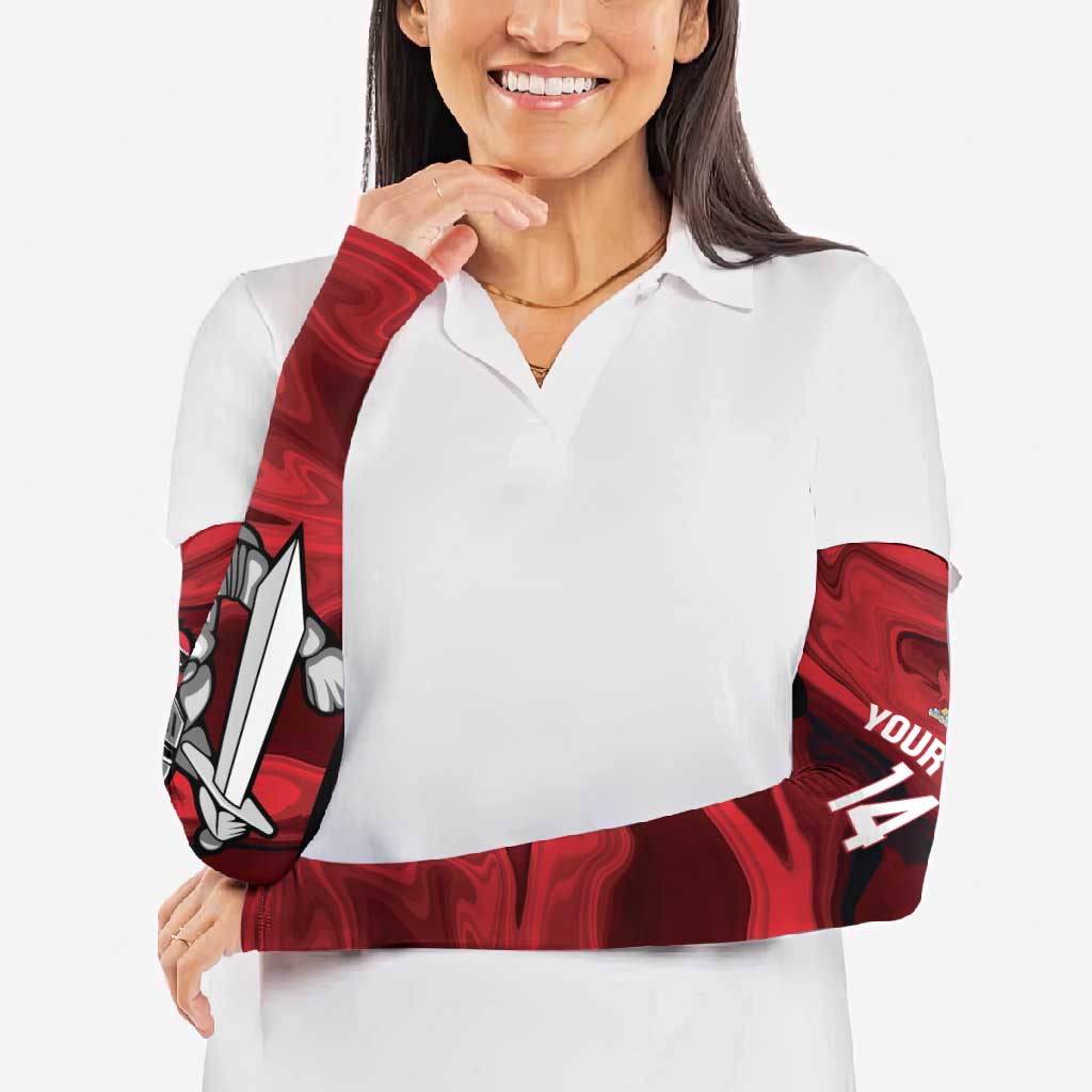 Custom Trinbago Cricket Arm Sleeves Go Knight Riders Marble Pattern - Wonder Print Shop