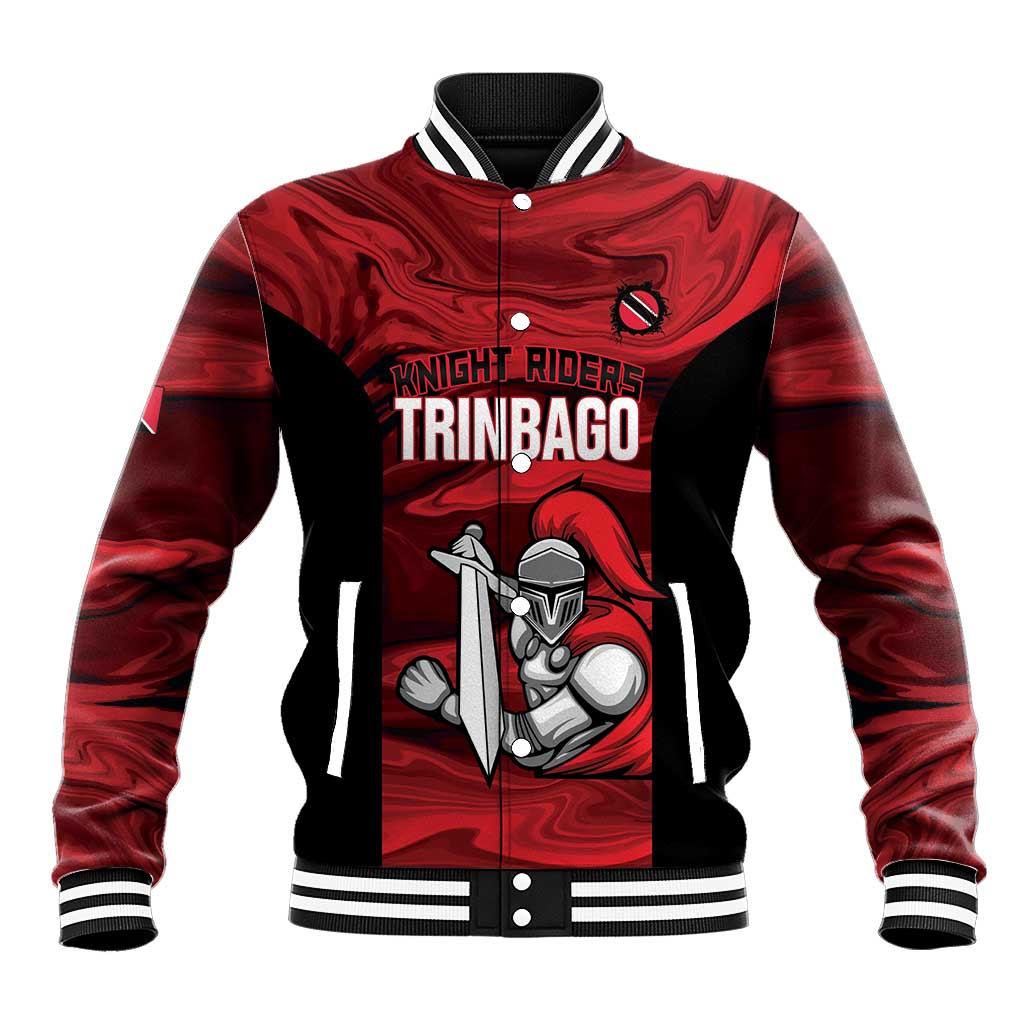 Custom Trinbago Cricket Baseball Jacket Go Knight Riders Marble Pattern - Wonder Print Shop