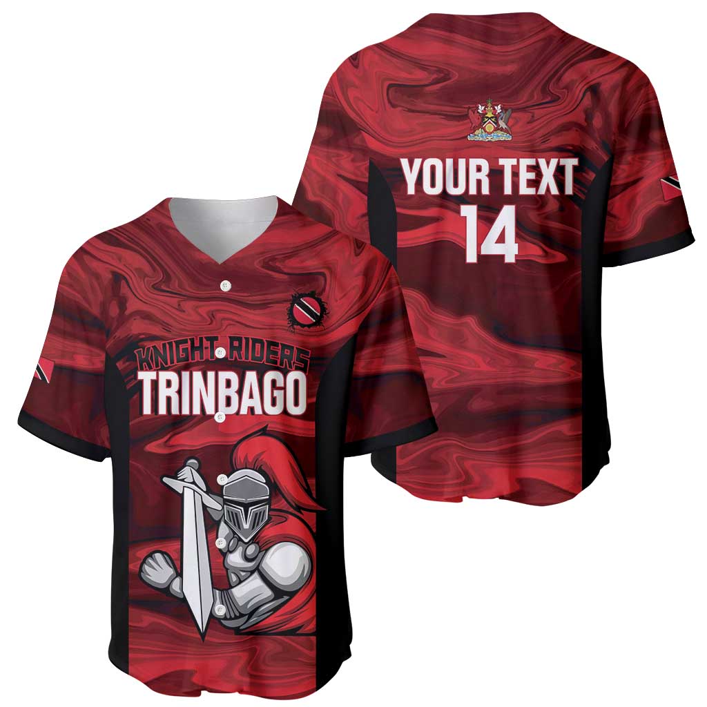 Custom Trinbago Cricket Baseball Jersey Go Knight Riders Marble Pattern - Wonder Print Shop