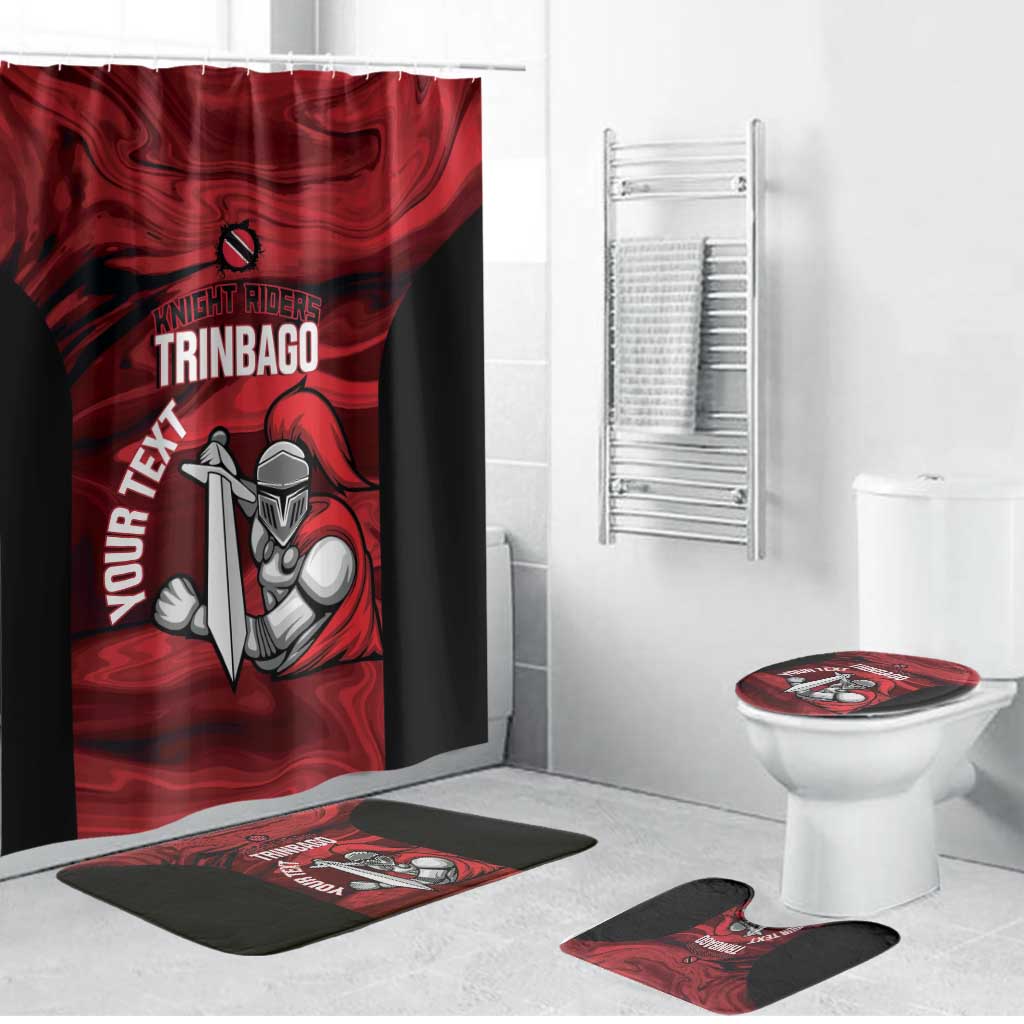 Custom Trinbago Cricket Bathroom Set Go Knight Riders Marble Pattern - Wonder Print Shop