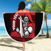Custom Trinbago Cricket Beach Blanket Go Knight Riders Marble Pattern - Wonder Print Shop