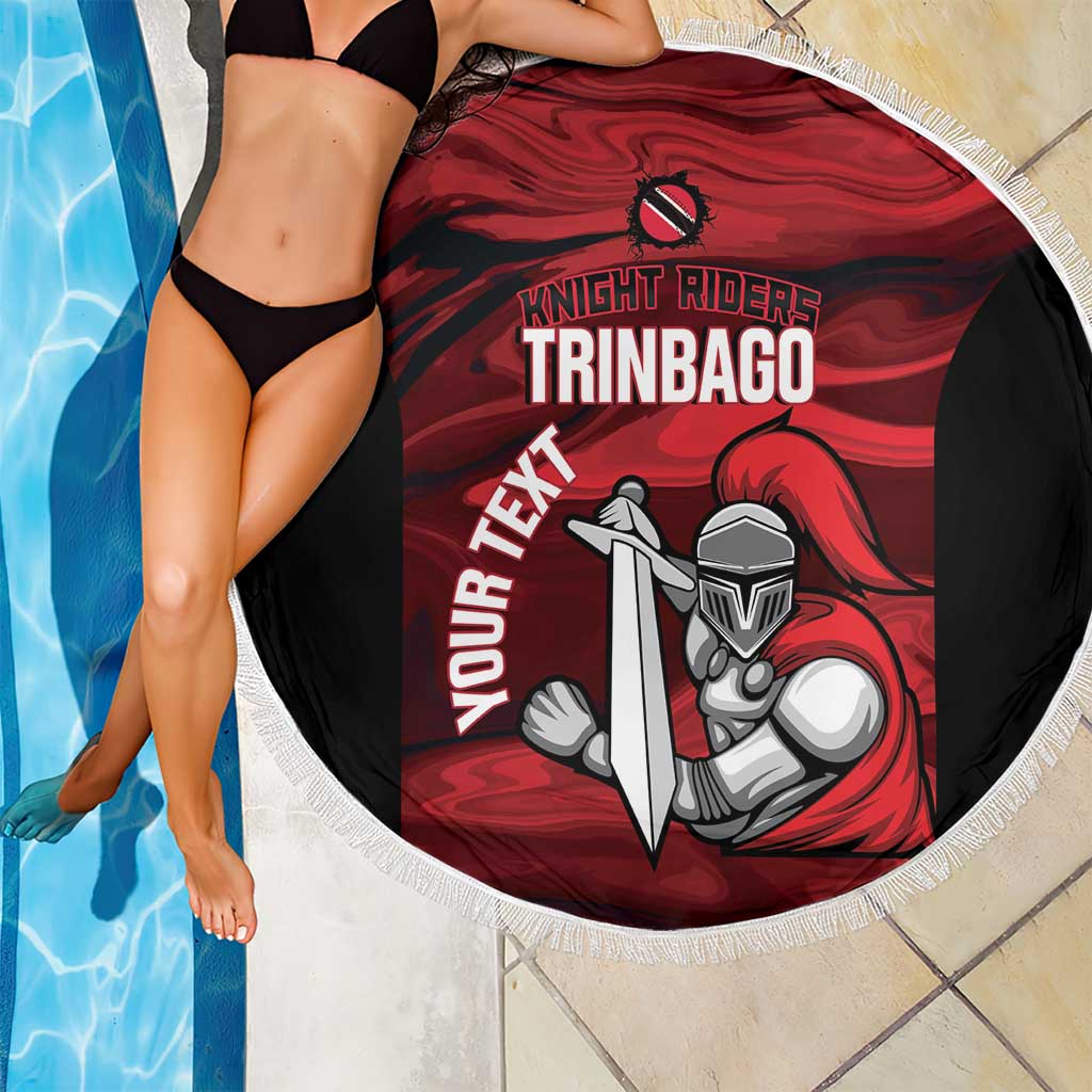 Custom Trinbago Cricket Beach Blanket Go Knight Riders Marble Pattern - Wonder Print Shop