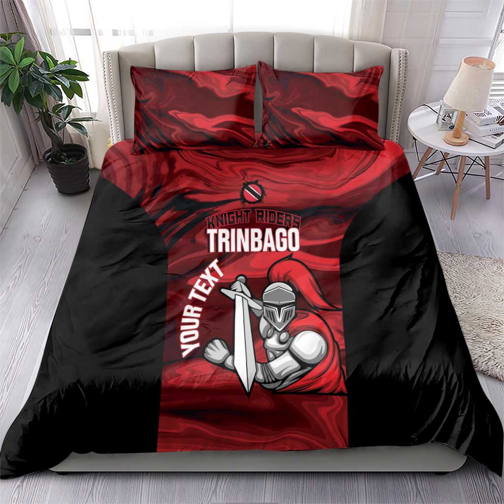 Custom Trinbago Cricket Bedding Set Go Knight Riders Marble Pattern - Wonder Print Shop