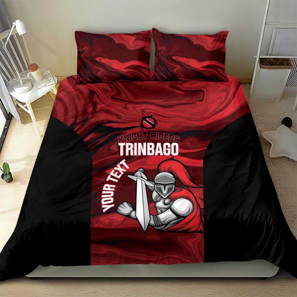 Custom Trinbago Cricket Bedding Set Go Knight Riders Marble Pattern - Wonder Print Shop