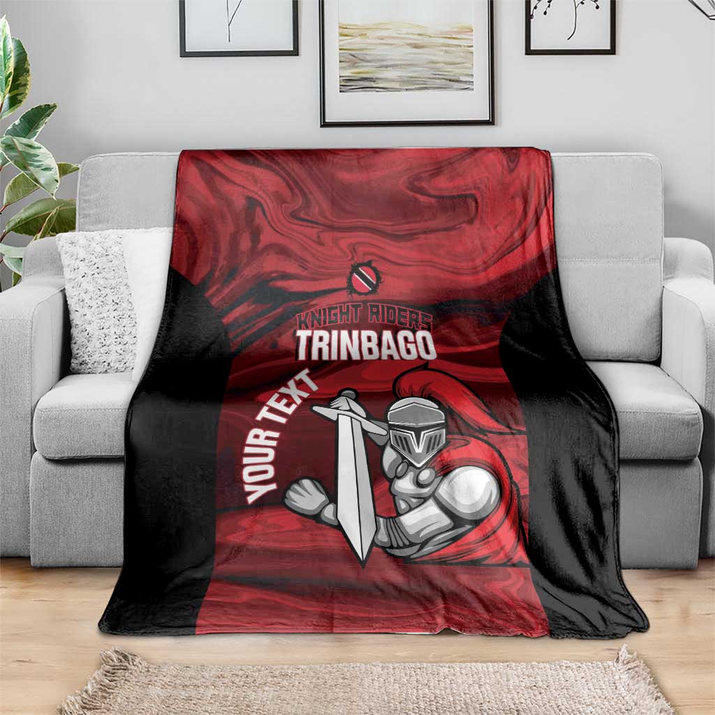 Custom Trinbago Cricket Blanket Go Knight Riders Marble Pattern - Wonder Print Shop
