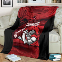 Custom Trinbago Cricket Blanket Go Knight Riders Marble Pattern - Wonder Print Shop