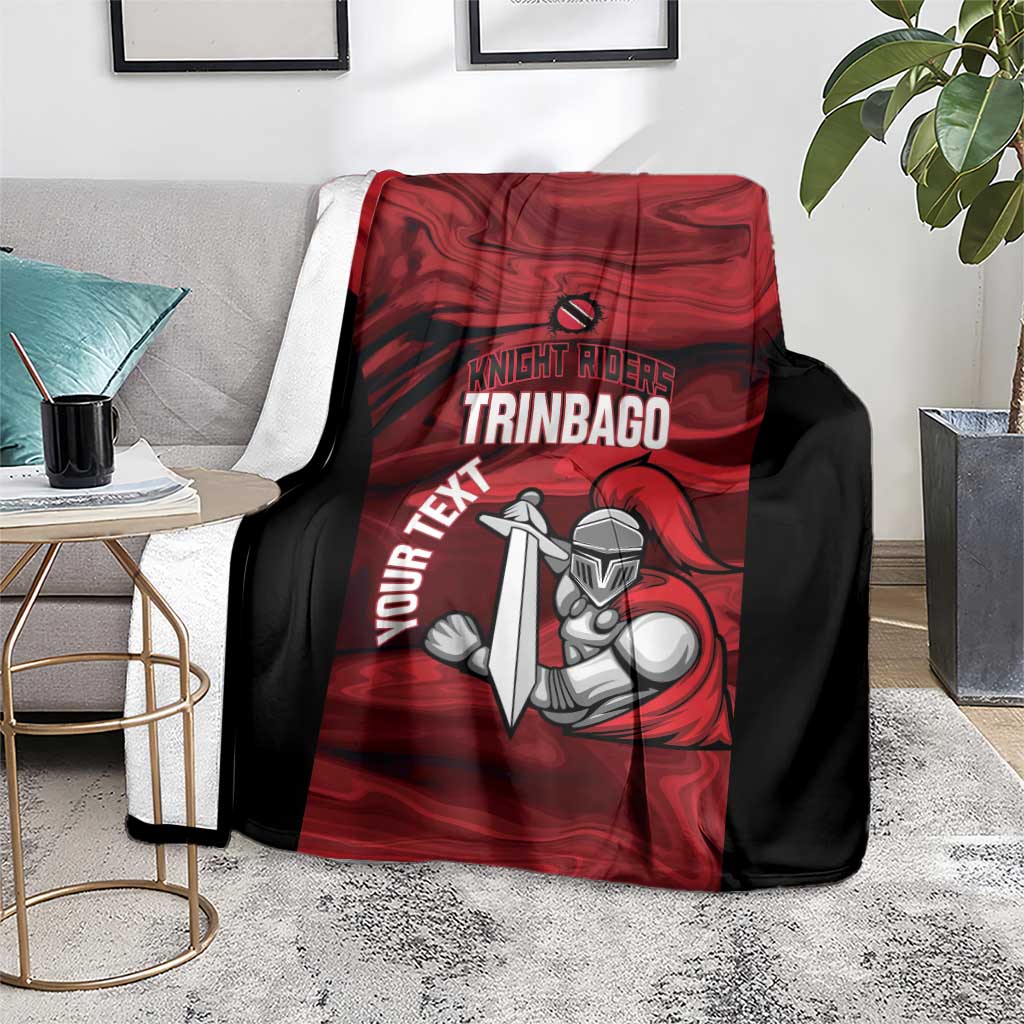 Custom Trinbago Cricket Blanket Go Knight Riders Marble Pattern - Wonder Print Shop