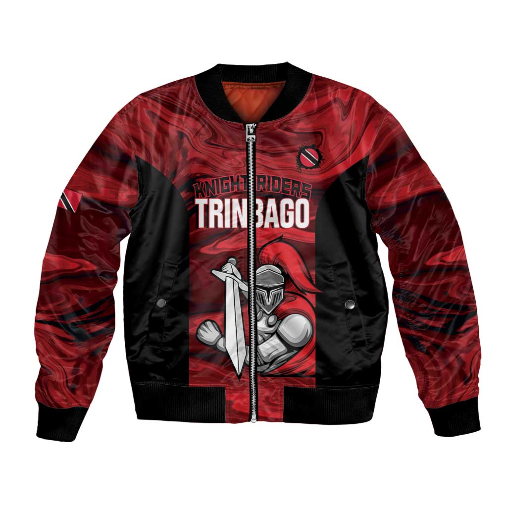Custom Trinbago Cricket Bomber Jacket Go Knight Riders Marble Pattern - Wonder Print Shop