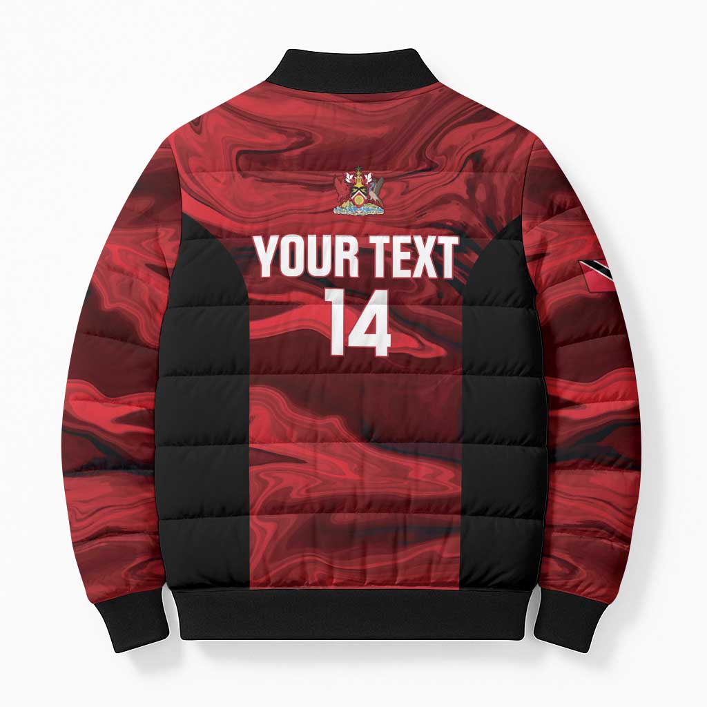 Custom Trinbago Cricket Bomber Puffer Jacket Go Knight Riders Marble Pattern - Wonder Print Shop