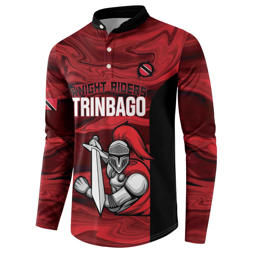 Custom Trinbago Cricket Button Sweatshirt Go Knight Riders Marble Pattern - Wonder Print Shop