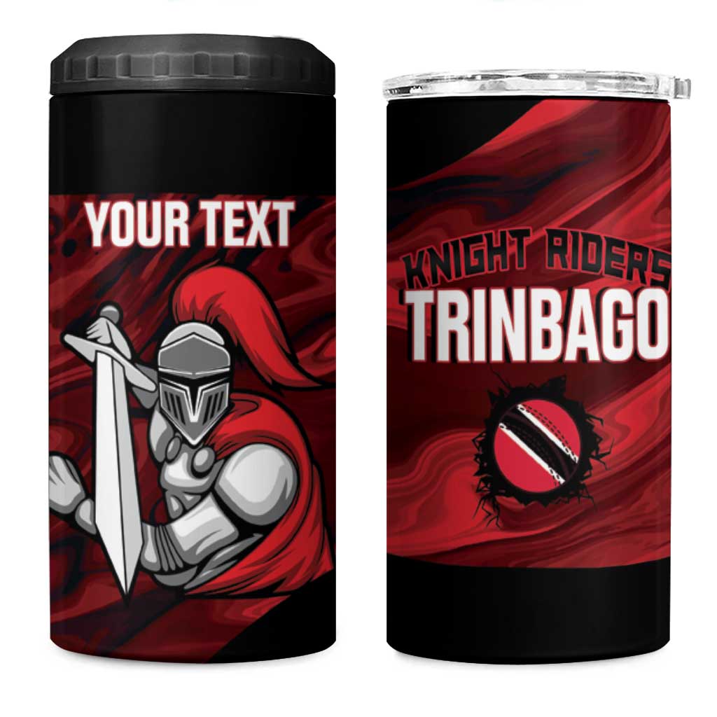 Custom Trinbago Cricket 4 in 1 Can Cooler Tumbler Go Knight Riders Marble Pattern - Wonder Print Shop