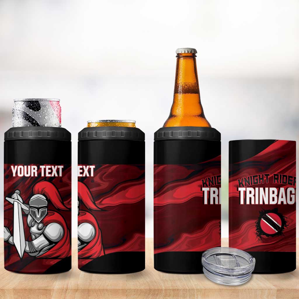 Custom Trinbago Cricket 4 in 1 Can Cooler Tumbler Go Knight Riders Marble Pattern - Wonder Print Shop