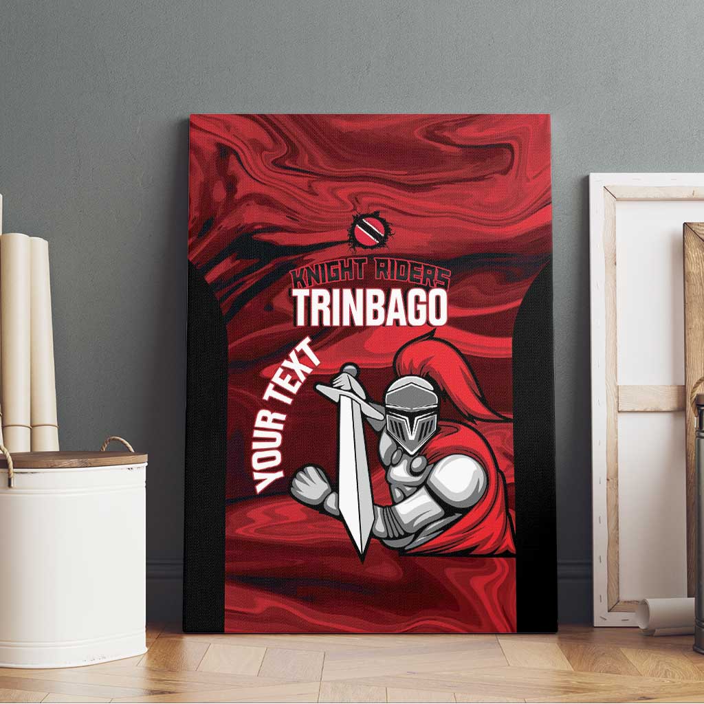 Custom Trinbago Cricket Canvas Wall Art Go Knight Riders Marble Pattern - Wonder Print Shop