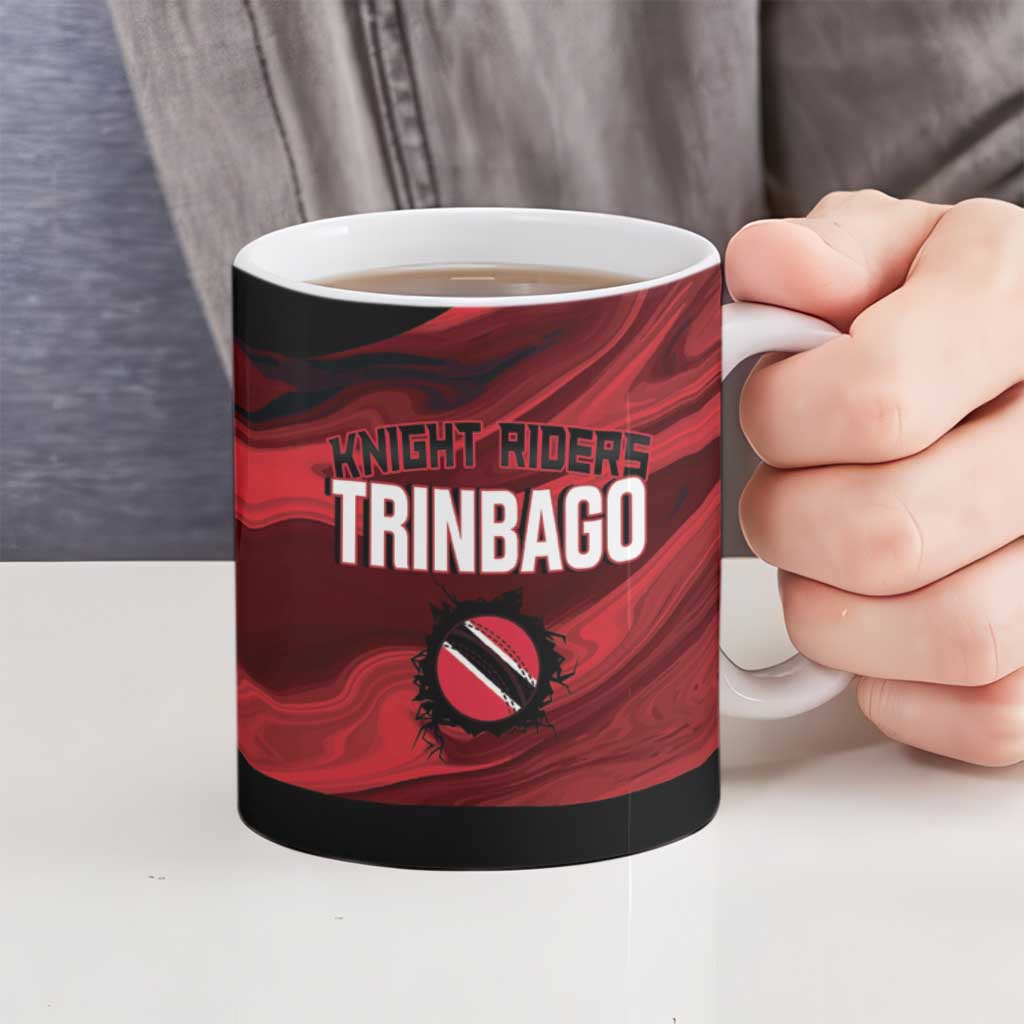 Custom Trinbago Cricket Ceramic Mug Go Knight Riders Marble Pattern - Wonder Print Shop