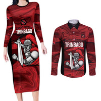 Custom Trinbago Cricket Couples Matching Long Sleeve Bodycon Dress and Long Sleeve Button Shirt Go Knight Riders Marble Pattern - Wonder Print Shop