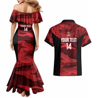 Custom Trinbago Cricket Couples Matching Mermaid Dress and Hawaiian Shirt Go Knight Riders Marble Pattern - Wonder Print Shop