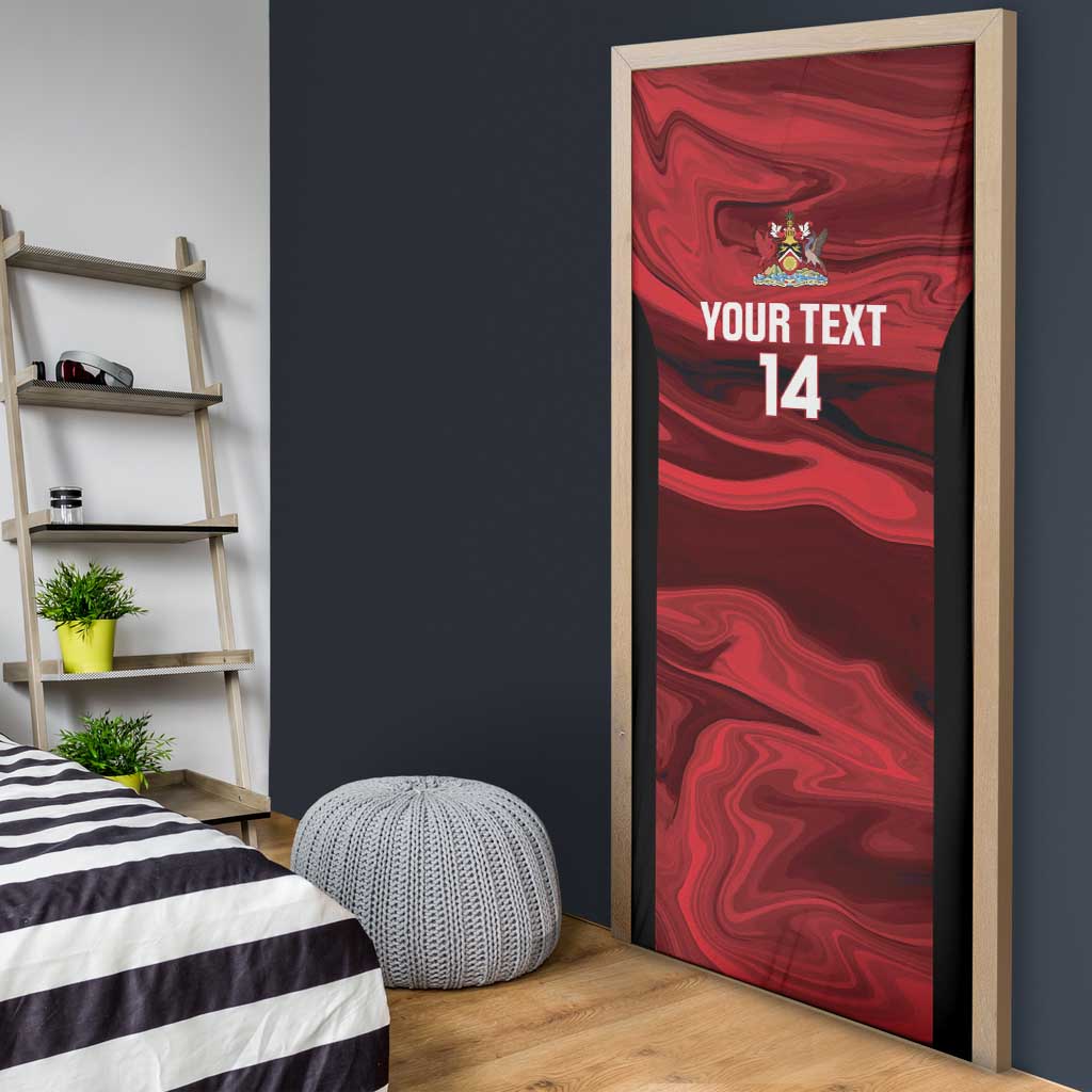 Custom Trinbago Cricket Door Cover Go Knight Riders Marble Pattern - Wonder Print Shop
