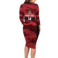 Custom Trinbago Cricket Family Matching Long Sleeve Bodycon Dress and Hawaiian Shirt Go Knight Riders Marble Pattern - Wonder Print Shop