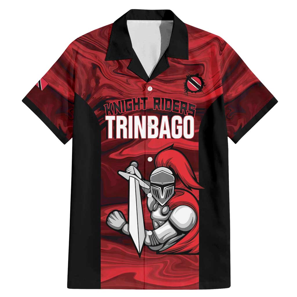 Custom Trinbago Cricket Family Matching Mermaid Dress and Hawaiian Shirt Go Knight Riders Marble Pattern - Wonder Print Shop