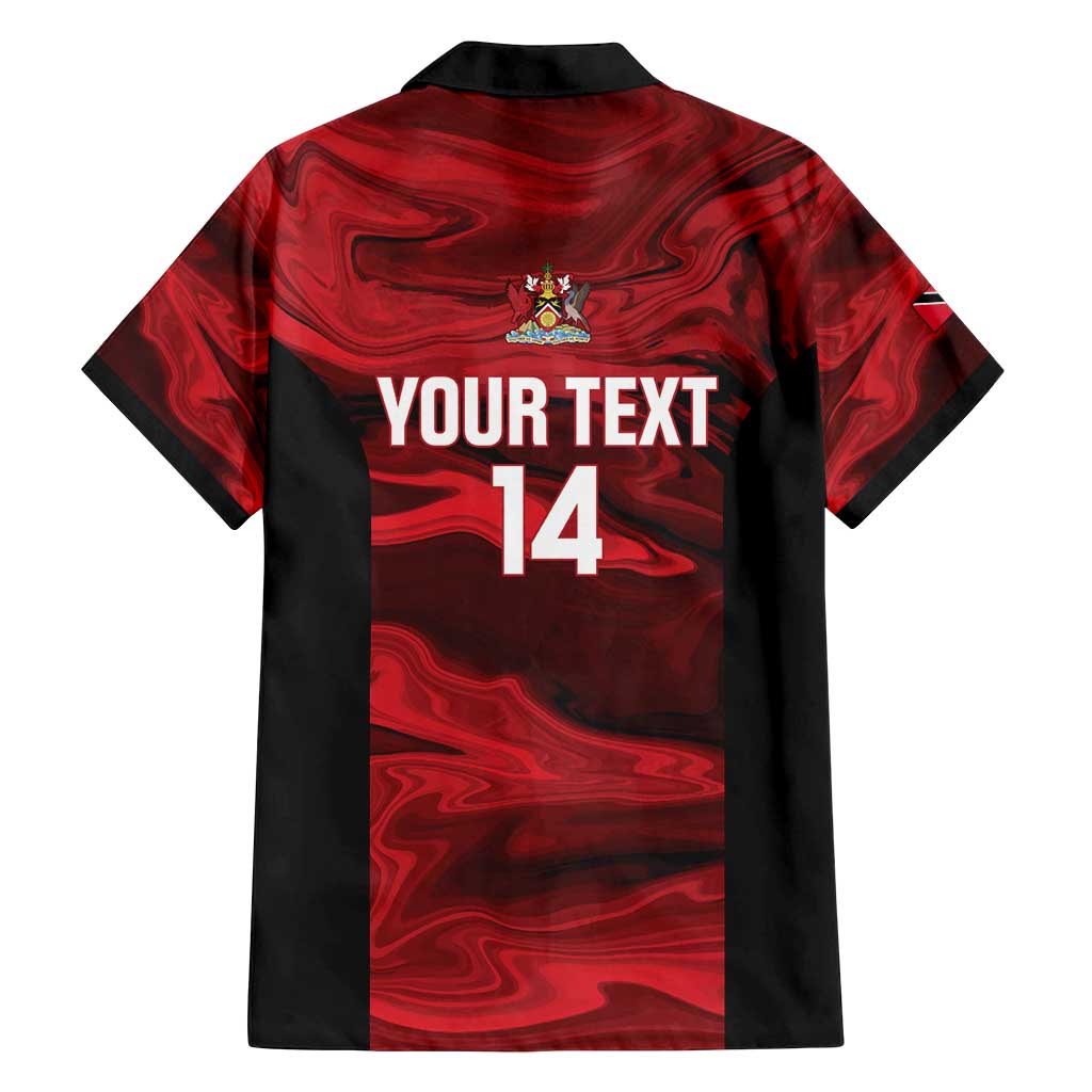 Custom Trinbago Cricket Family Matching Off Shoulder Short Dress and Hawaiian Shirt Go Knight Riders Marble Pattern - Wonder Print Shop