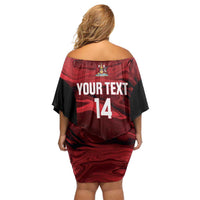 Custom Trinbago Cricket Family Matching Off Shoulder Short Dress and Hawaiian Shirt Go Knight Riders Marble Pattern - Wonder Print Shop